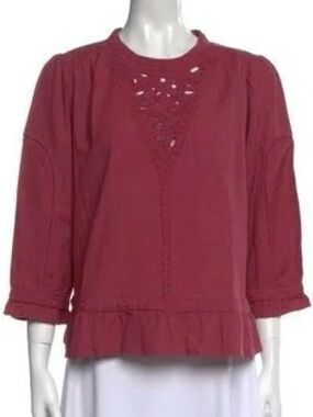 NWT BA&SH Broderie Anglaise Peasant Blouse